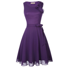 Катя Касин дамы рукавов шифон короткие фиолетовый коктейльное вечернее платье KK001080-1